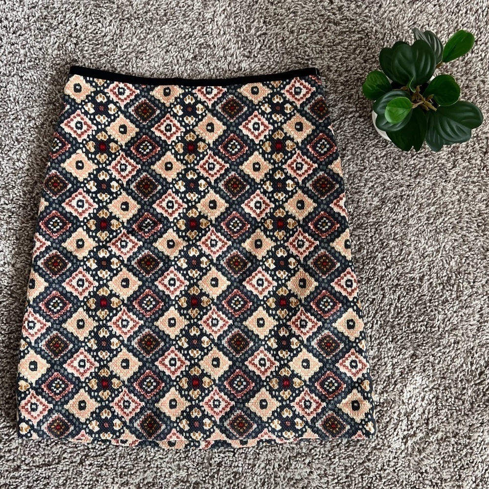 LOFT Geometric Textured Skirt Sz 00